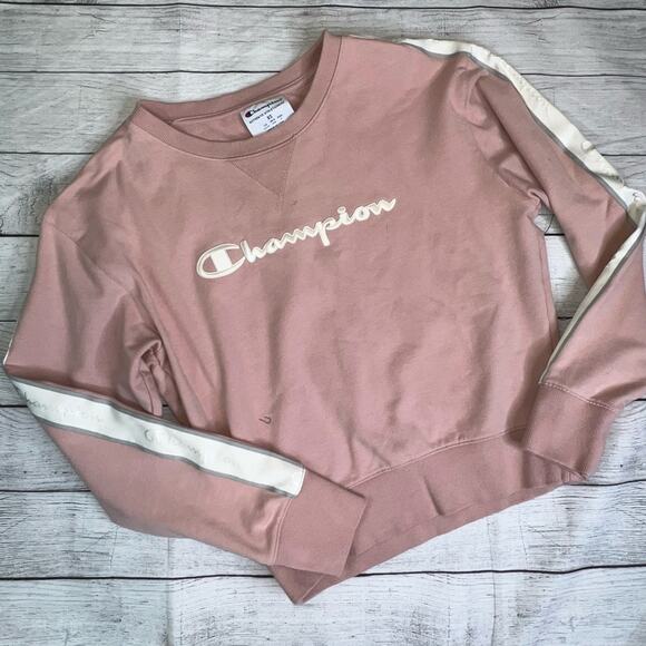 Champion Women's Heritage Crewneck Sweatshirt with Trim Pink Size XS - Picture 3 of 11